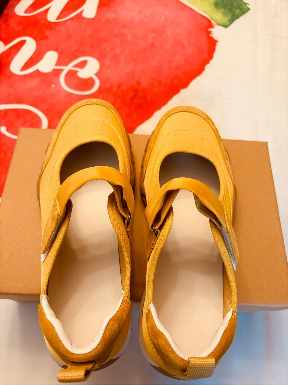 Women’s Mary Jane Style Sneakers in Mustard Yellow